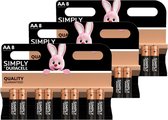 24x Duracell AA Simply batterijen 1.5 V - alkaline - Lr6 Mn1500 - Batterijen pack
