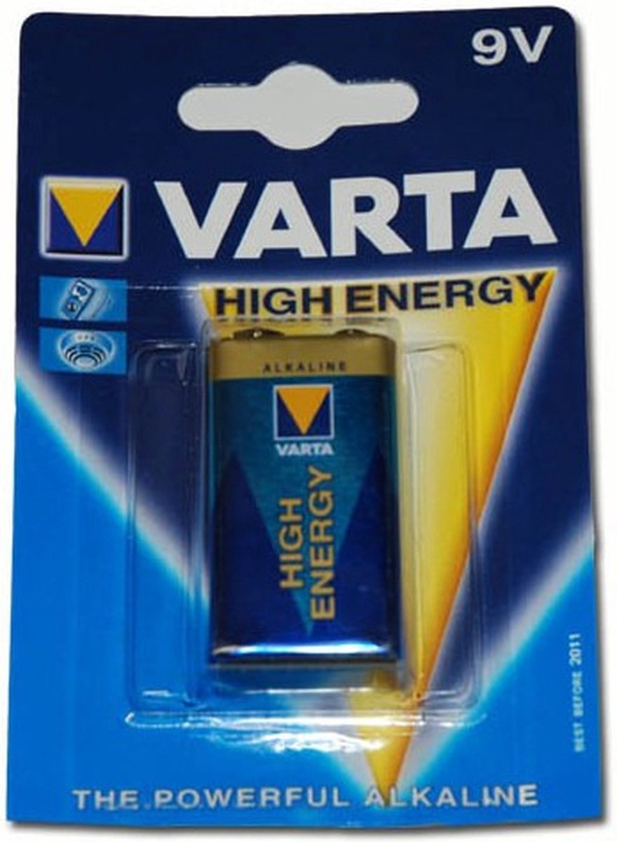 2x Varta batterij 9 volt blok - batterijen