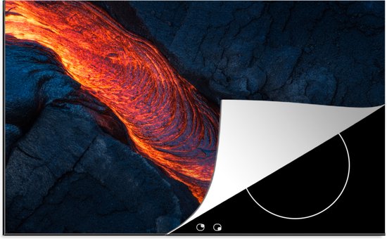 KitchenYeah® Inductie beschermer 81.2x52 cm - Lava uit een vulkaan - Kookplaataccessoires - Afdekplaat voor kookplaat - Inductiebeschermer - Inductiemat - Inductieplaat mat