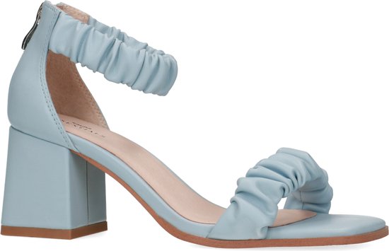 Sacha - Dames - Lichtblauwe hak sandalen met geplooide bandjes - Maat 38 |  bol.com
