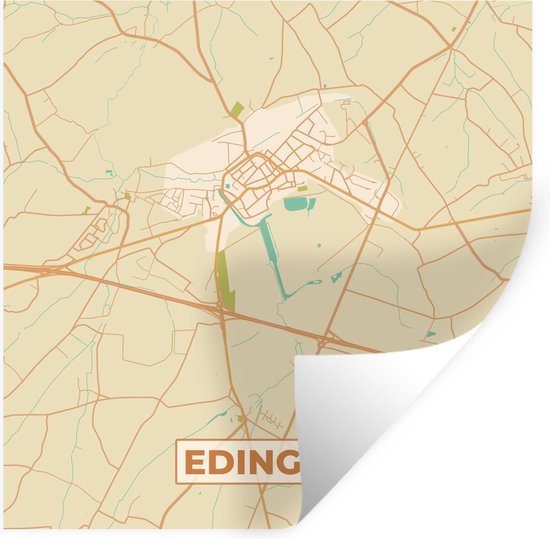 Muurstickers - Vintage - Plattegrond - Stadskaart - Edingen - Kaart ...