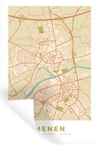 Muurstickers - Sticker Folie - Vintage - Menen - Kaart - Stadskaart - Plattegrond - 20x30 cm - Plakfolie - Muurstickers Kinderkamer - Zelfklevend Behang - Zelfklevend behangpapier - Stickerfolie