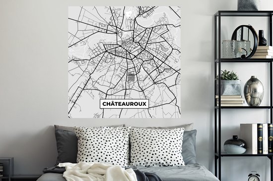 Stickers muraux - Plan - Châteauroux - Plan de ville - Plan - France - 120x120 cm - Feuille adhésive XXL
