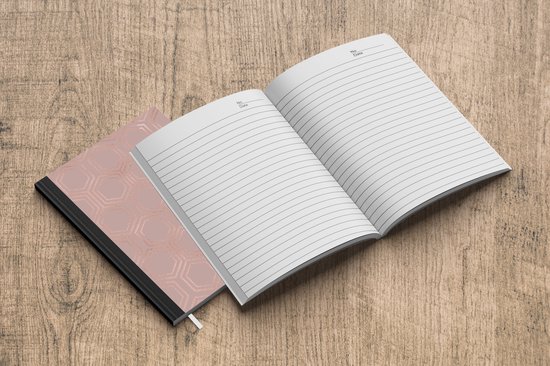 Carnet - Carnet d'écriture - Luxe - Motif - Or rose - Carnet - Format A5 - Bloc-notes
