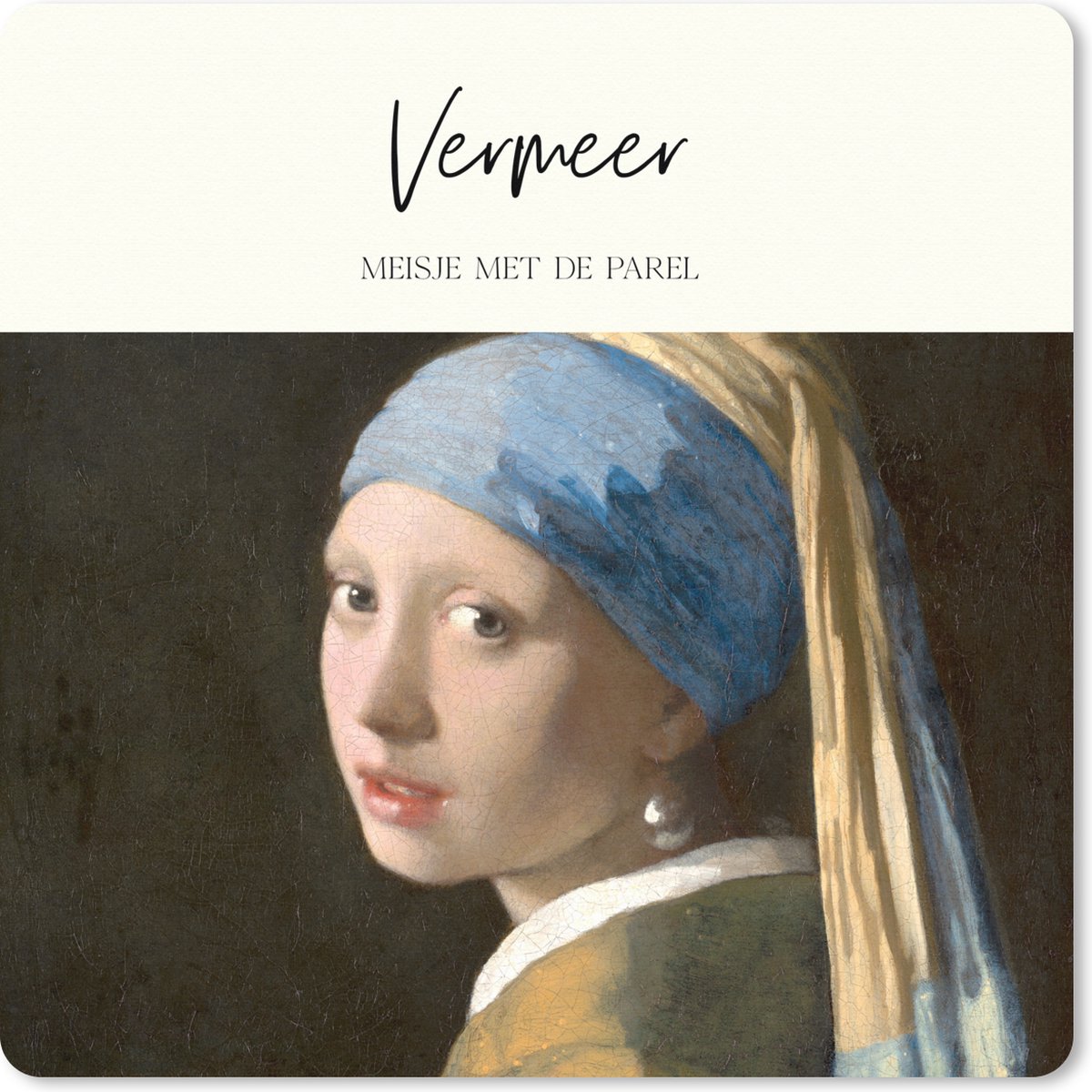 Muismat XXL 80x80 cm - Bureau onderlegger - Bureau mat Meisje met de parel - Johannes Vermeer - Oude meesters - Bureaumat - Gaming mousepad xl - Bureaulegger groot - Computer deskmat