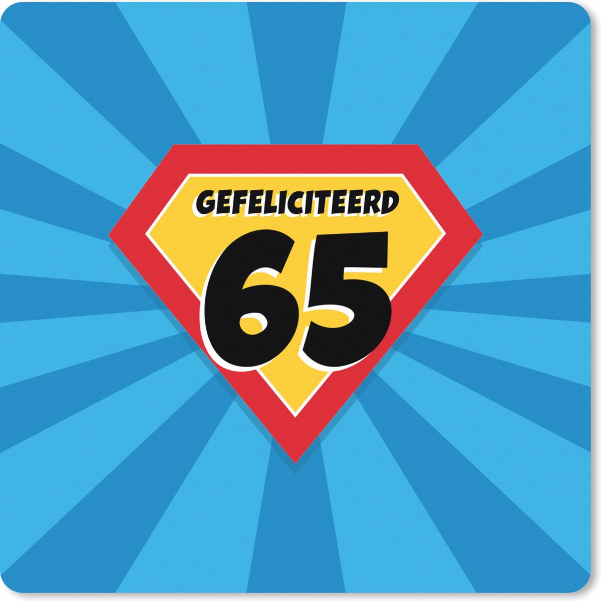 Muismat XXL 60x60 cm - Bureau onderlegger - Bureau mat Jubileum - Superheld - Verjaardag - Bureaumat - Gaming mousepad xl - Bureaulegger groot - Computer deskmat