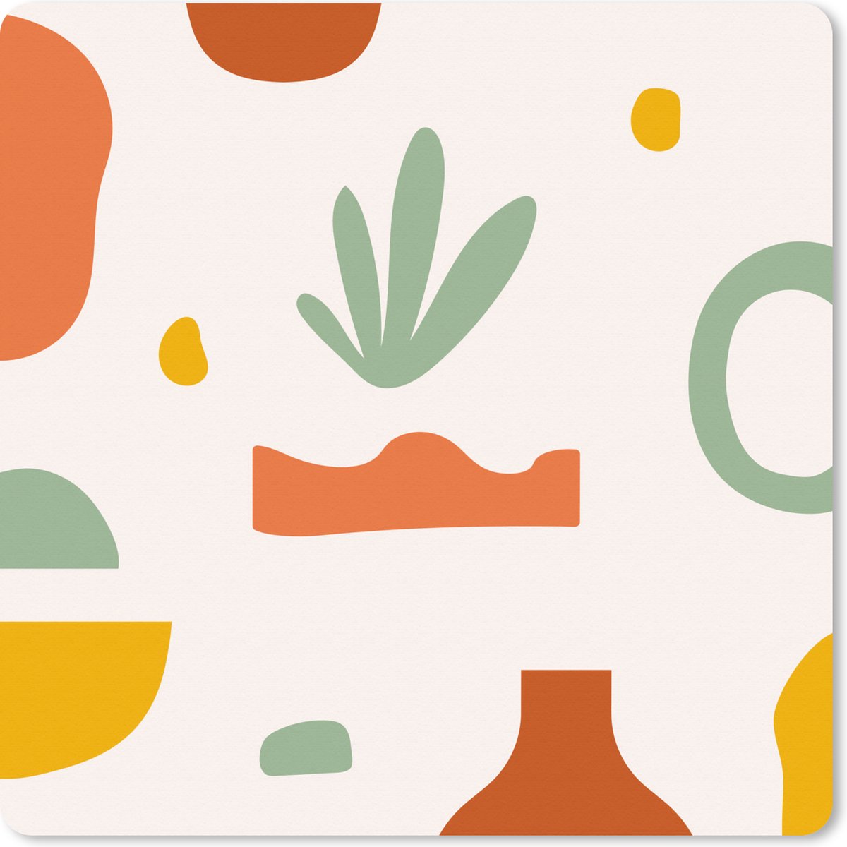 Muismat XXL 50x50 cm - Bureau onderlegger - Bureau mat Plant - Design - Groen - Bureaumat - Gaming mousepad xl - Bureaulegger groot - Computer deskmat