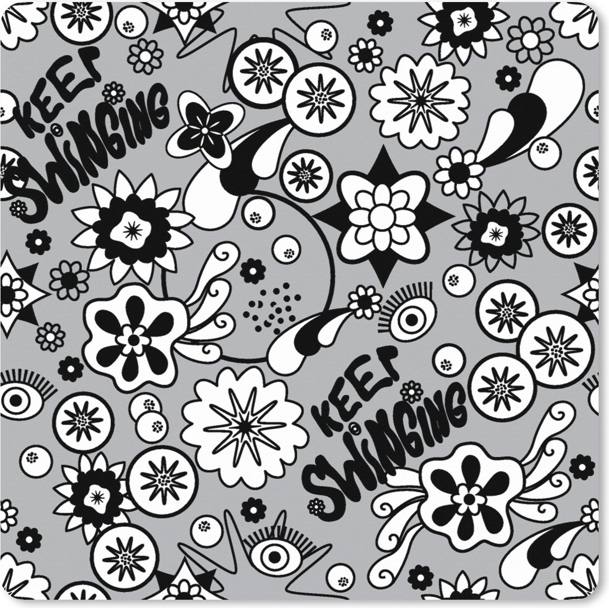 Muismat XXL 60x60 cm - Bureau onderlegger - Bureau mat Bloemen - Patronen - Quotes - Bureaumat - Gaming mousepad xl - Bureaulegger groot - Computer deskmat