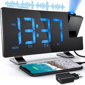 Digitale wekker | Radiowekker | USB-aansluiting | 2 Alarmen | 10 Volumeniveaus | Zwart | Snooze & Dimfunctie