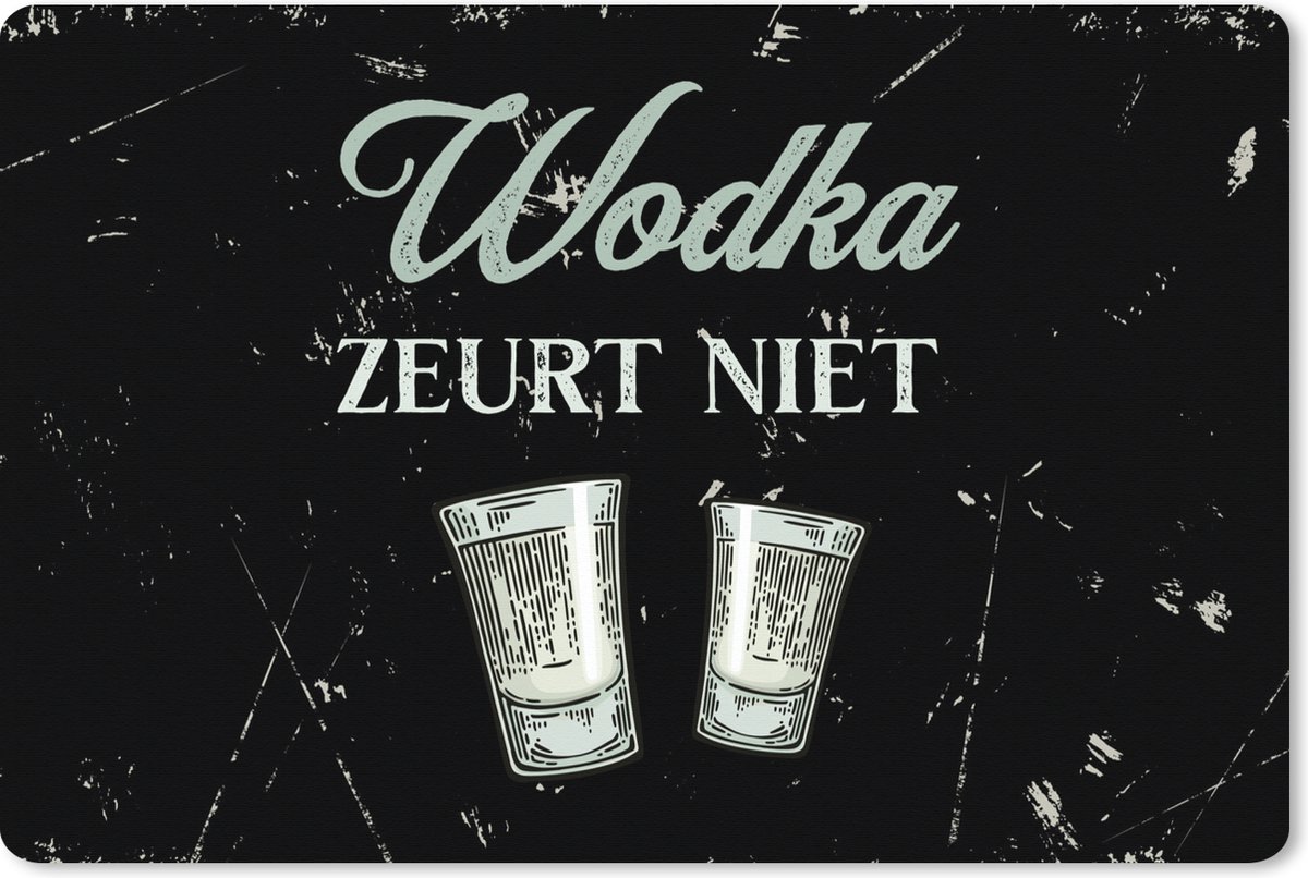 Muismat XXL 120x80 cm - Bureau onderlegger - Bureau mat Wodka - Shotglaasjes - Spreuken Bordjes - Bureaumat - Gaming mousepad xl - Bureaulegger groot - Computer deskmat - Cadeau voor vrouw - Cadeau voor man
