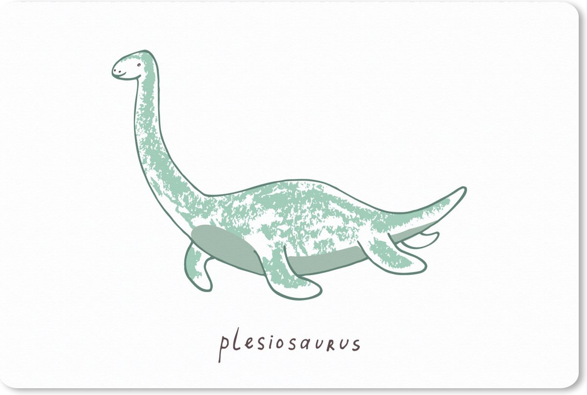 Muismat XXL 90x60 cm - Bureau onderlegger - Bureau mat Kinderkamer - Plesiosaurus - Dinosaurus - Jongen - Meisje - Kindje - Bureaumat - Gaming mousepad xl - Bureaulegger groot - Computer deskmat