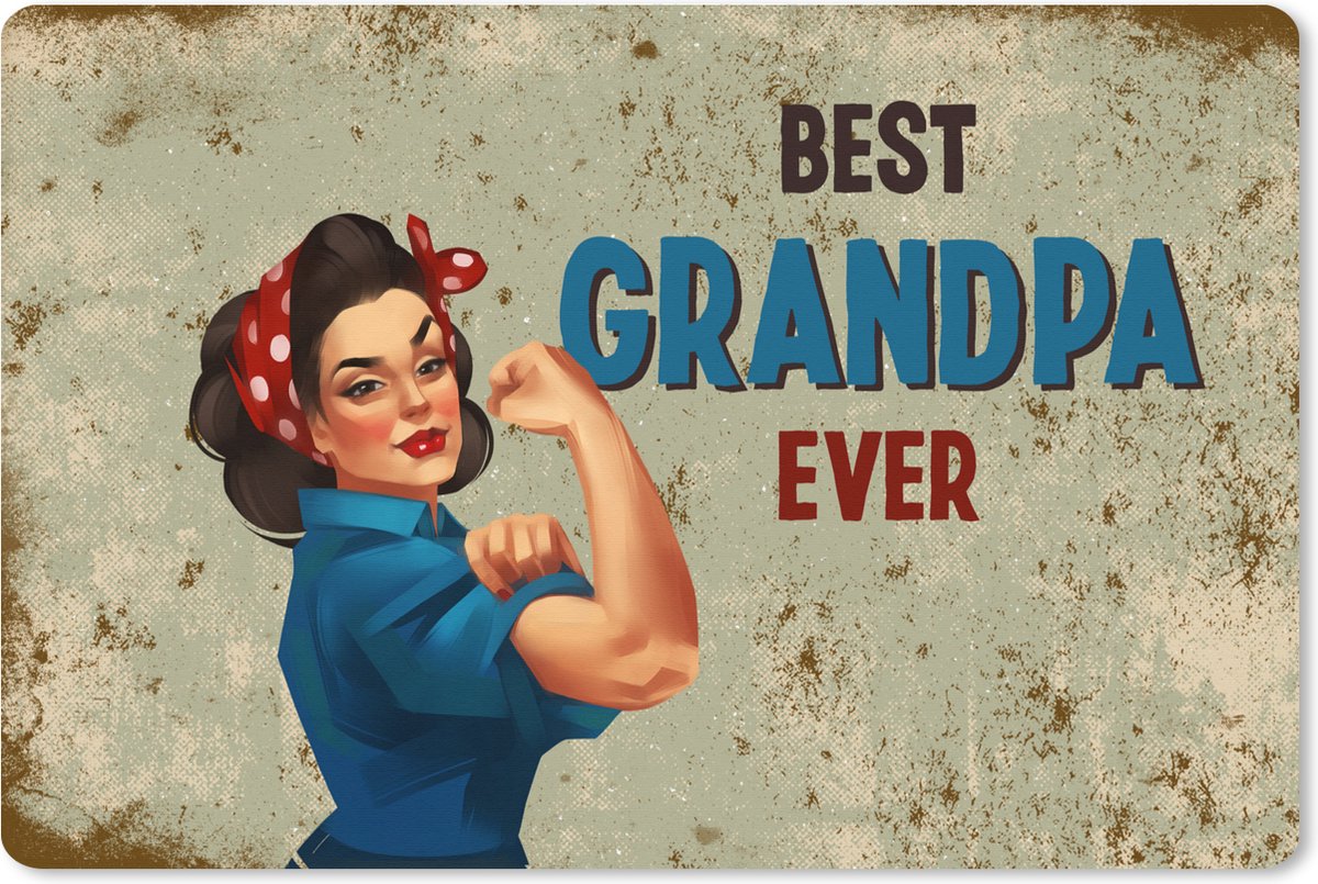 Muismat XXL 120x80 cm - Bureau onderlegger - Bureau mat Opa - Best grandpa ever - Spreuken - Quotes - Bureaumat - Gaming mousepad xl - Bureaulegger groot - Computer deskmat