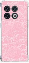 Smartphone hoesje OnePlus 10 Pro Stevige Telefoonhoesje met transparante rand Witte Bloemen