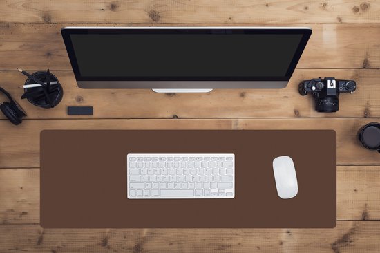 Gaming muismat - Mousepad - Effen - Bruin - Muismat xxl - Muismat groot - 90x30 cm - Bureau onderlegger