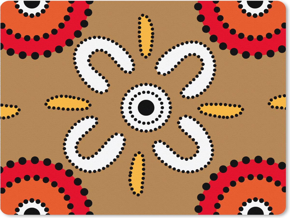 Muismat XXL 80x60 cm - Bureau onderlegger - Bureau mat Design - Bloemen - Stippen - Bureaumat - Gaming mousepad xl - Bureaulegger groot - Computer deskmat