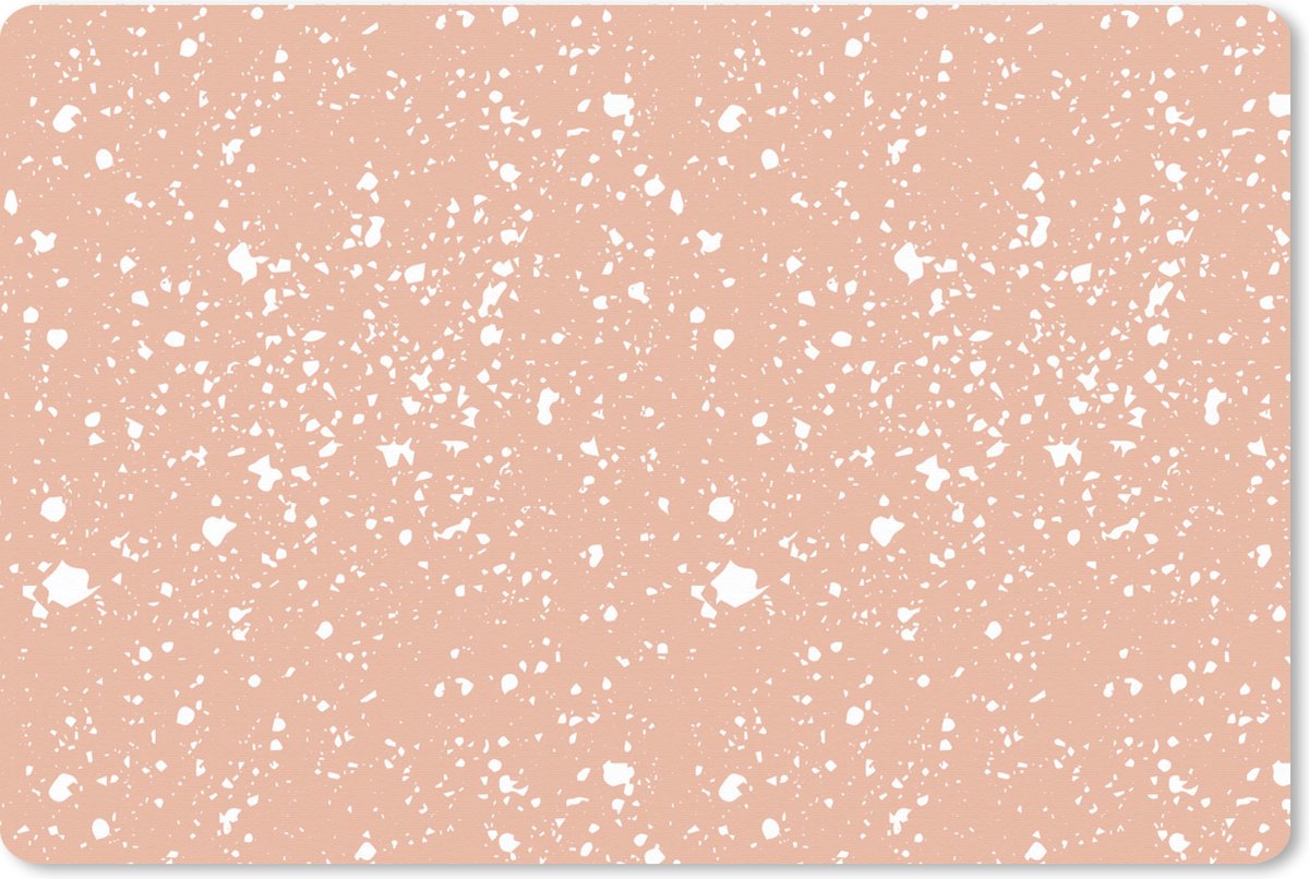 Muismat XXL 120x80 cm - Bureau onderlegger - Bureau mat Roze - Wit - Stippen - Bureaumat - Gaming mousepad xl - Bureaulegger groot - Computer deskmat