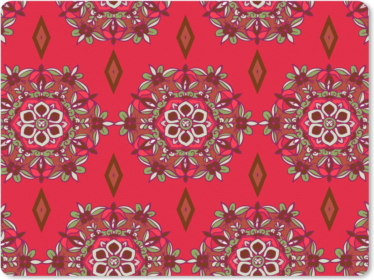 Muismat XXL 80x60 cm - Bureau onderlegger - Bureau mat Mandala - Design - Bloem - Bureaumat - Gaming mousepad xl - Bureaulegger groot - Computer deskmat