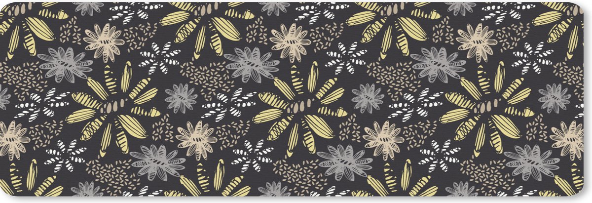 Muismat XXL 90x30 cm - Bureau onderlegger - Bureau mat Abstract - Bloemen - Patronen - Bureaumat - Gaming mousepad xl - Bureaulegger groot - Computer deskmat