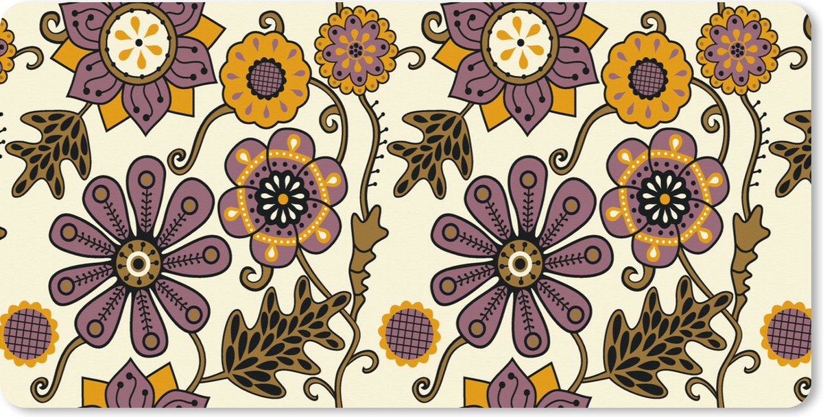 Muismat XXL 100x50 cm - Bureau onderlegger - Bureau mat Bloemen - Bohemian - Vintage - Cartoon - Bureaumat - Gaming mousepad xl - Bureaulegger groot - Computer deskmat