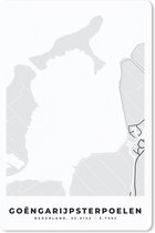 Muismat - Mousepad - Kaart - Friesland - Goëngarijpsterpoelen - Stadskaart - Plattegrond - 40x60 cm - Muismatten