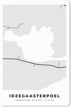 Muismat - Mousepad - Friesland - Idzegaasterpoel - Plattegrond - Kaart - Stadskaart - 40x60 cm - Muismatten