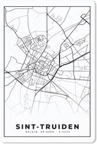 Muismat - Mousepad - Stadskaart – Plattegrond – België – Zwart Wit – Sint Truiden – Kaart - 40x60 cm - Muismatten