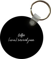 Sleutelhanger - Quotes - Coffee (noun) survival juice - Spreuken - Koffie definitie - Koffie - Plastic - Rond - Uitdeelcadeautjes