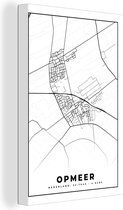 Peinture sur toile Opmeer - Plan de la ville - Carte - Plan d'étage - 40x60 cm - Décoration murale