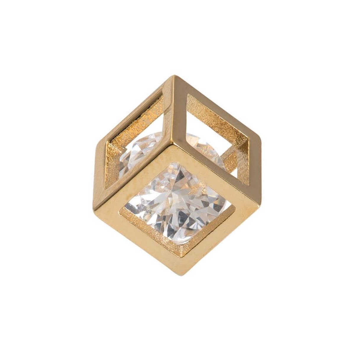 iXXXi-Jewelry-Hollow Cube Stone-Goud-dames-Bedel-One size