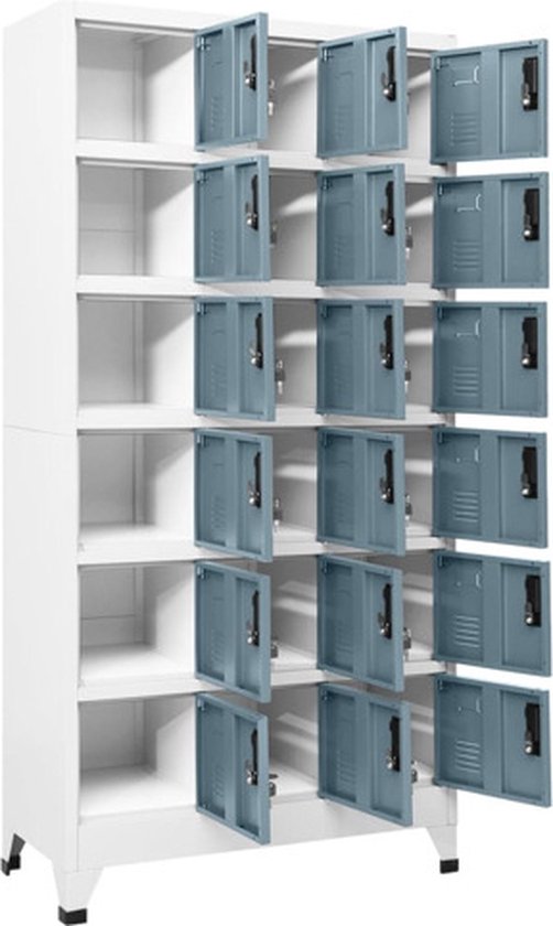 vidaXL Armoire à casiers 90 x 40 x 180 cm Acier Gris clair et gris foncé