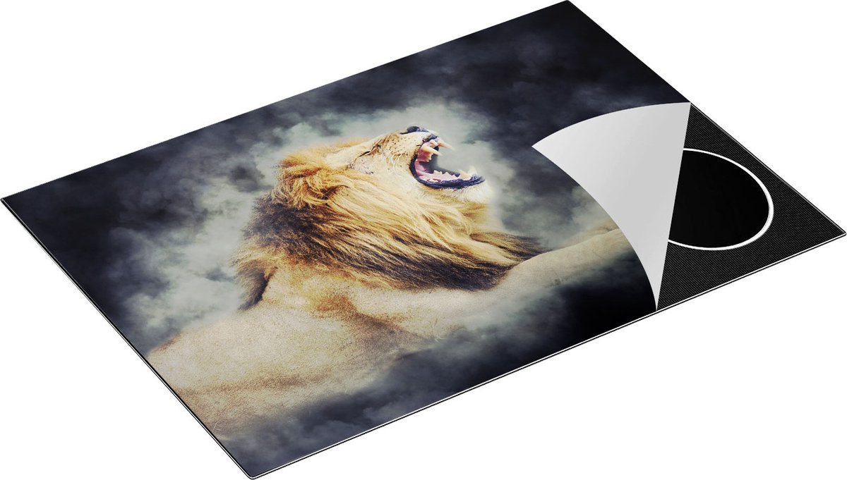Chefcare Inductie Beschermer Brullende Leeuw - 75x55 cm - Afdekplaat Inductie - Kookplaat Beschermer - Inductie Mat