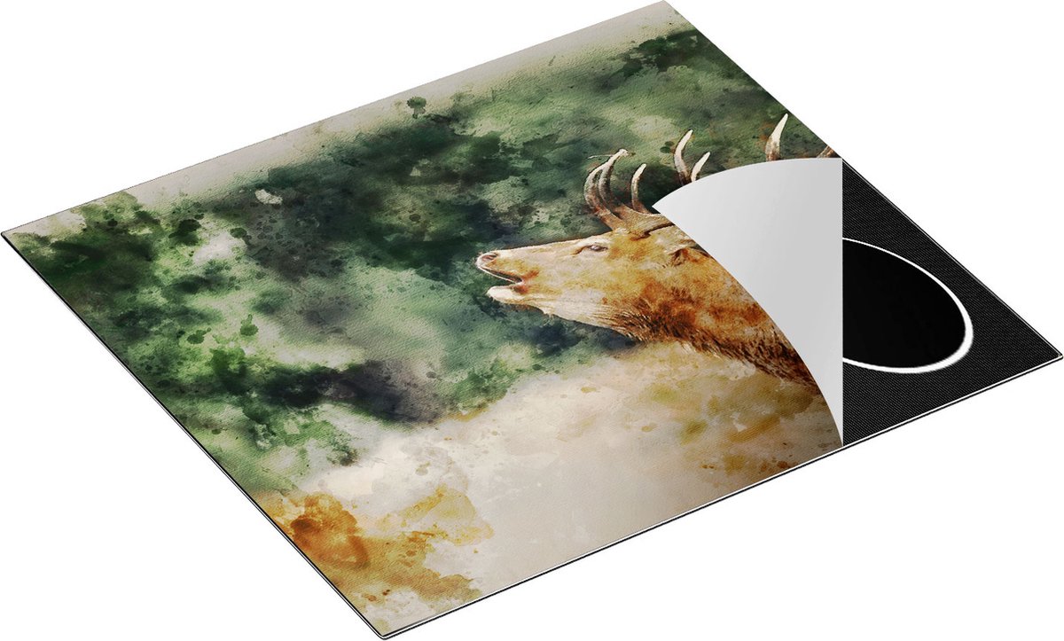Chefcare Inductie Beschermer Hert Aquarel - Abstract - 58,3x51,3 cm - Afdekplaat Inductie - Kookplaat Beschermer - Inductie Mat