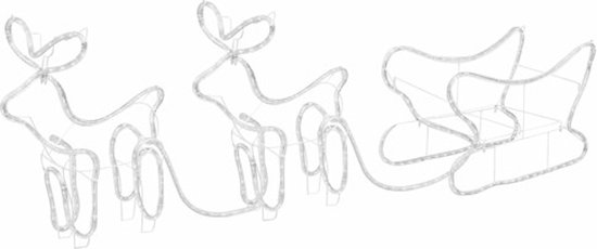 Décoration de Noël d'extérieur Renne et Traîneau 576 LED