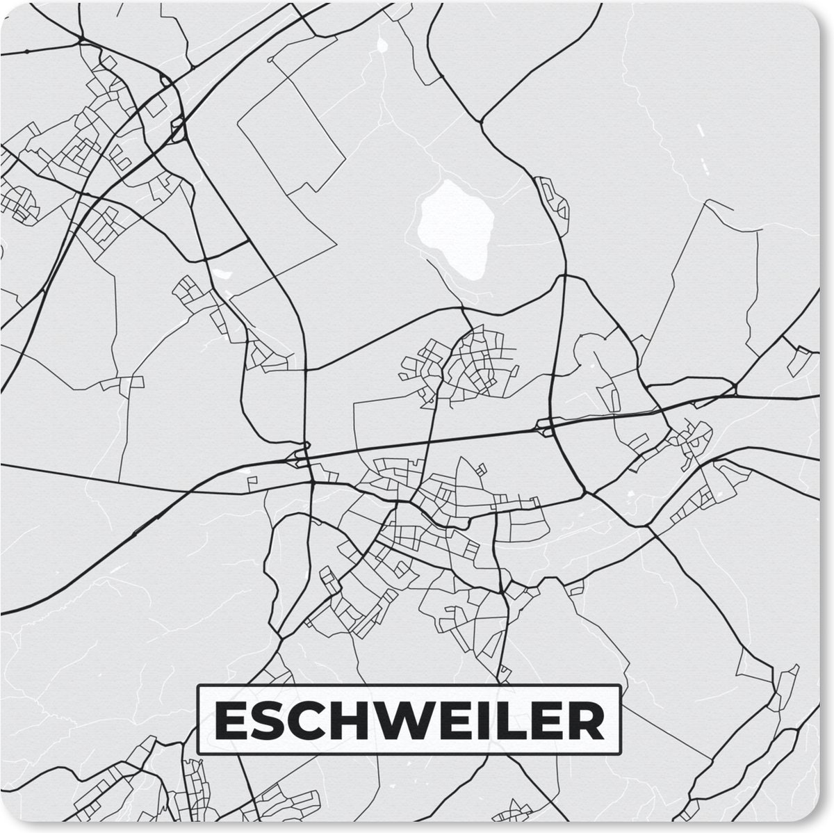 Muismat Klein - Kaart - Eschweiler - Duitsland - Plattegrond - Stadskaart - 20x20 cm