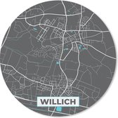 Muismat - Mousepad - Rond - Stadskaart – Plattegrond – Duitsland – Blauw – Willich – Kaart - 40x40 cm - Ronde muismat