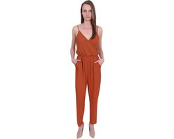 Dames jumpsuit in koperkleur van John Zack / XL