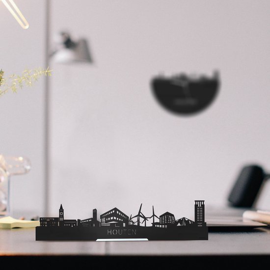 Debout Skyline en Bois Bois Zwart - 40 cm - Décoration design - Décoration à poser