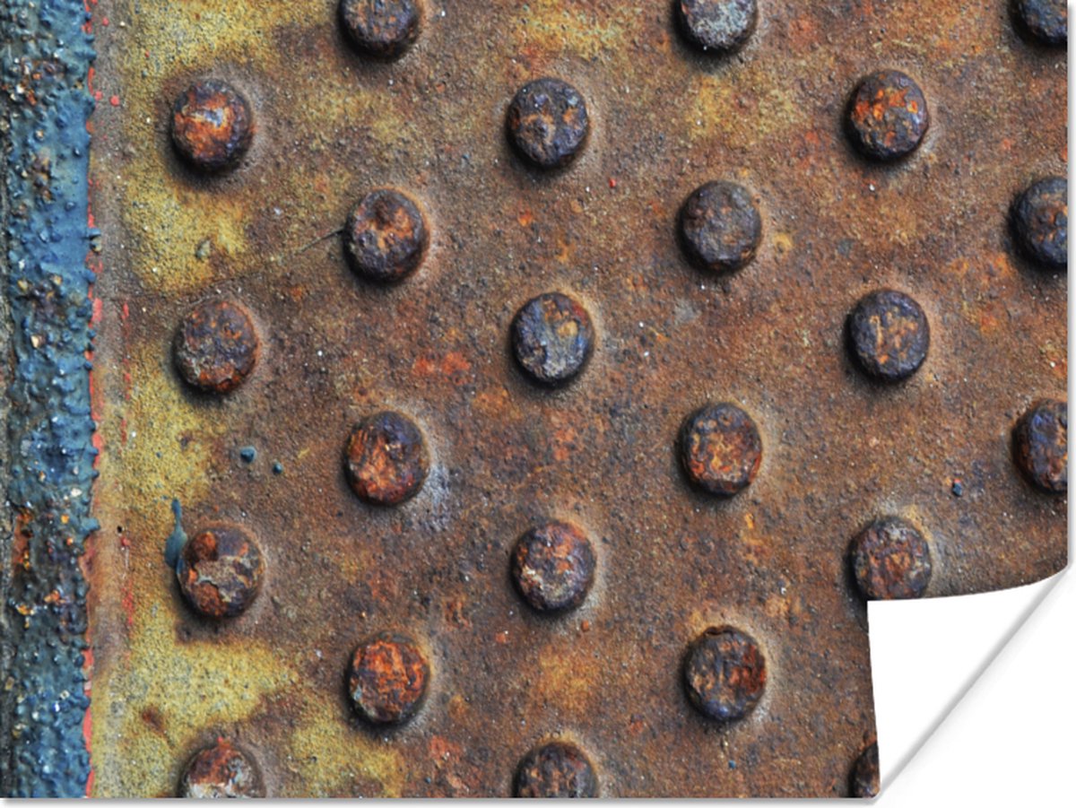 Poster Industrieel - Diamantplaat - Roest - 40x30 cm