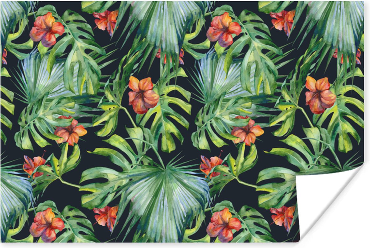 Poster Monstera - Jungle - Bladeren - 120x80 cm