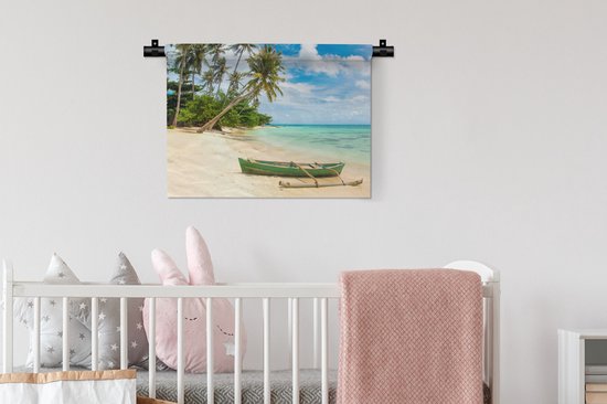 Tapisserie - Tapisserie - Plage - Canoë - Palmier - Tropical - 60x45 cm - Tapisserie