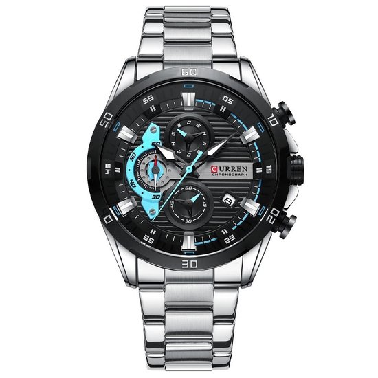 Curren Montres for Men Montre pour homme Montre pour Garçons Montre pour homme - Coffret de montre - Coffret cadeau - Rouge Blauw - Curren-NL®