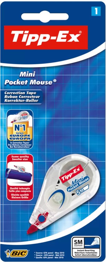 Correctieroller Tipp-ex 5mmx6m pocket mini mouse op blister - Tipp-Ex