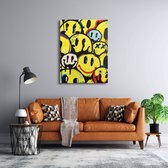 Luxe Canvas Schilderij Smile | 100x150 | Woonkamer | Slaapkamer | Kantoor | Muziek | Design | Art | Modern | ** 2CM DIK! **