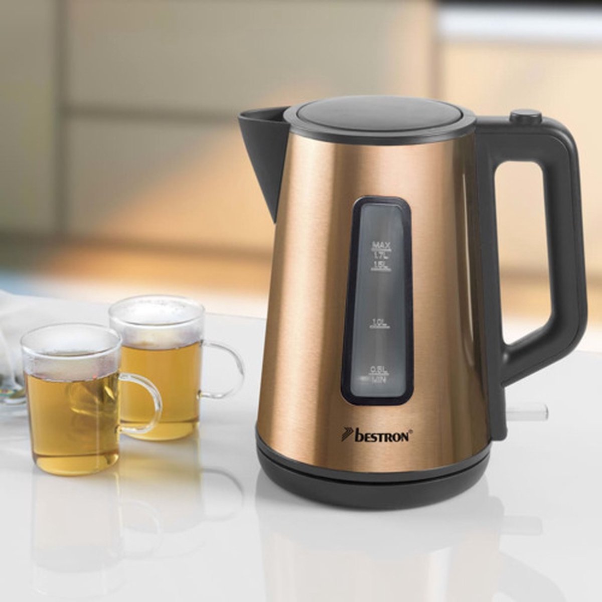Bestron Waterkoker AWK1000CO - 2200W - 1,7L - Automatisch uitschakelen - Koper - 5 jaar garantie — afbeelding 7