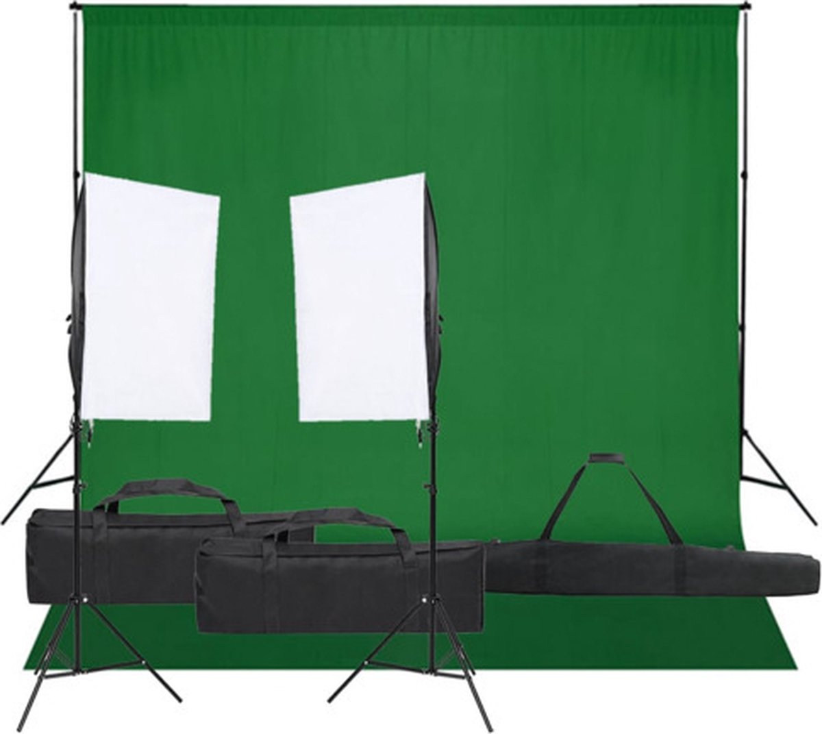 vidaXL - Fotostudioset - met - verlichtingsset - en - achtergrond