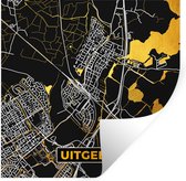 Stickers Stickers muraux - Carte - Or - Plan de la ville - Uitgeest - Carte - 120x120 cm - Feuille adhésive XXL