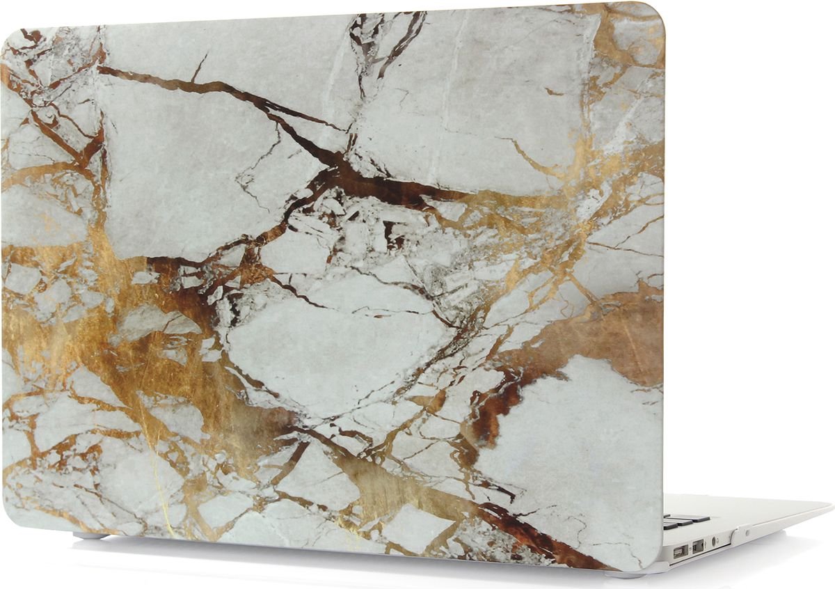 Mobigear Laptophoes geschikt voor Apple MacBook 12 Inch (2015-2017) Hoes Hardshell Laptopcover MacBook Case | Mobigear Marble - Bruin - Model A1534
