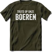 T-Shirt Knaller T-Shirt|Trots op de boeren / Boerenprotest / Steun de boer|Heren / Dames Kleding shirt|Kleur Groen|Maat L