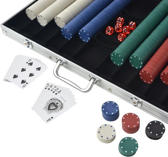 Thumbnail van een extra afbeelding van het spel VidaLife Pokerset met 1000 chips aluminium