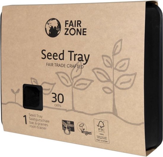 Fair Zone zaaitray – herbruikbaar – 30 plantjes – natuurrubber